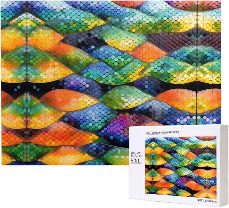 لغز فايا قوس قزح لمقاييس الأسماك 500 قطعة للكبار ديكور المنزل - Image 1